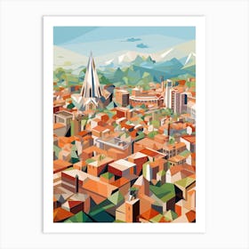 Milan, Italy, Geometric Illustration 3 Art Print