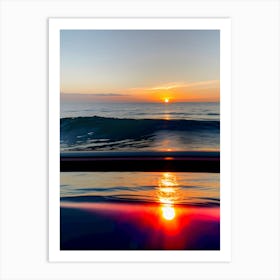 Sunset At The Beach-Reimagined 1 Art Print