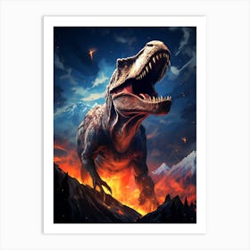 Dinosaurs On Fire Art Print