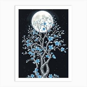 Moonlight Tree 4 Art Print