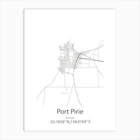 Port Pirie,Australia Minimalist Map Art Print