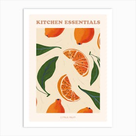 Citrus Fruit Pattern Illustration 1 Poster Art Print