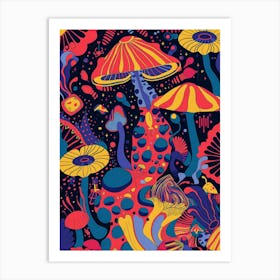 Psychedelic Mushrooms 2 Art Print