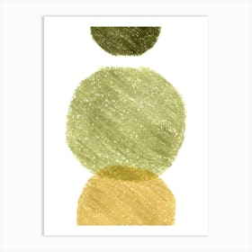 Sage Green shapes 1 Art Print