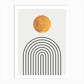 Circles lines and gold 2 Art Print