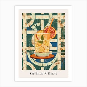 Sip Back & Relax Poster Art Print