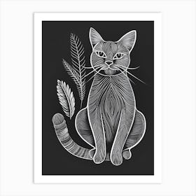 Burmese Cat Minimalist Illustration 2 Art Print