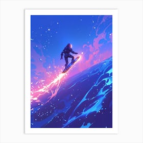 Surfboarder In The Sky Art Print