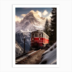 Swiss Alps Train Art Print