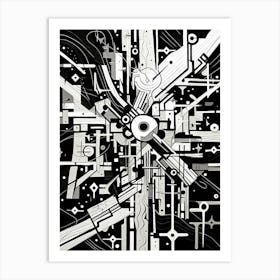 Complexity Abstract Black And White 4 Art Print
