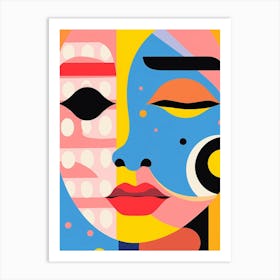 Block Colour Face Illustration 5 Art Print