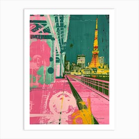 Odaiba In Tokyo Duotone Silkscreen 2 Art Print