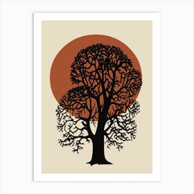 Sun And Tree In Bold Art Print