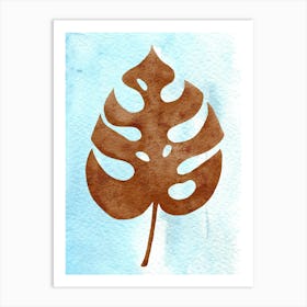 Watercolor Of A Monstera Leaf Art Print