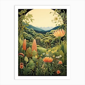 Kirstenbosch National Botanical Garden Sa Henri Rousseau Style 4 Art Print