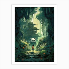 Panda Bear In The Forest 2 Art Print