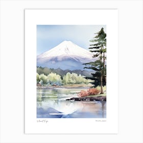 Mount Fuji, Japan 3 Watercolour Travel Poster Art Print