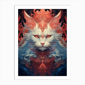 Psychedelic Cat Art Print