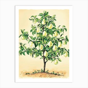 Pear Tree Storybook Illustration 3 Art Print