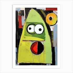 Green Avocado Monster Art Print