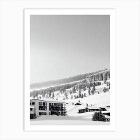 Hotham, Australia Black And White Skiing Poster Art Print