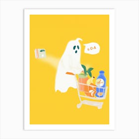 Cute Llitle Ghost At The Supermarket Art Print