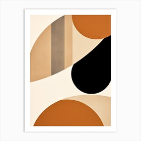 Ethereal Circles: Beige Bauhaus Dreamscape Art Print