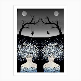 Moonlit Dreams Freedom And Solitude Art Print