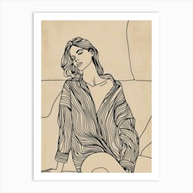 Woman In A Shirt 6 Art Print