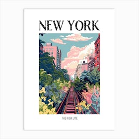 The High Line New York Colourful Silkscreen Illustration 1 Poster Art Print