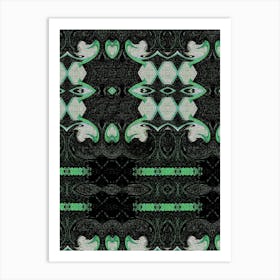 Abstract Black And Green Art Print