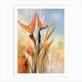 Fall Flower Painting Bird Of Paradise 3 Art Print