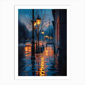 Night On The Street Art Print