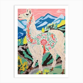 Maximalist Animal Painting Llama 3 Art Print