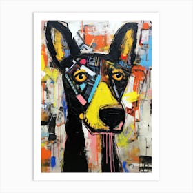 Urban Vibrations: Graffiti Dogs on Parade Art Print