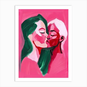 Kissing Women 2 Art Print