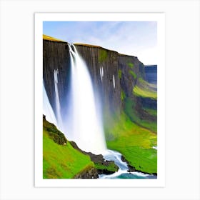 Langisjór Waterfall, Iceland Majestic, Beautiful & Classic (1) Art Print