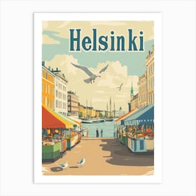 Aihrgdesign A Classic 1960s Travel Poster For Helsinki Art Print