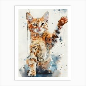 Watercolor Of A Kitten Art Print