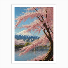 Cherry Blossoms In Fuji 1 Art Print