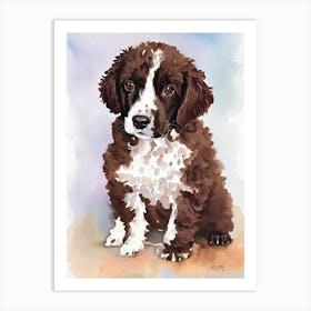 American Water Spaniel 5 Watercolour Dog Art Print
