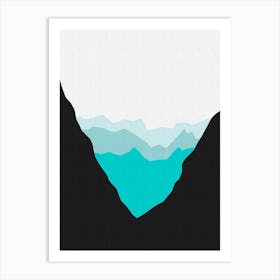 Watercolor geometric landscape 2 Art Print