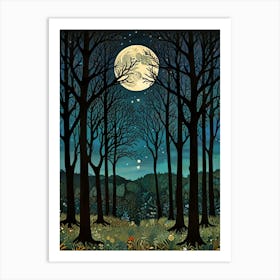 William Morris Full Moon In The Forest 14 Art Print