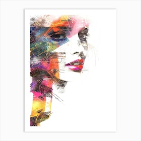 Woman Face Beautiful Illustration Art 07 Art Print