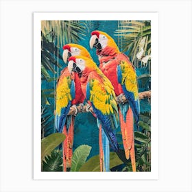 Kitsch Parot Collage 1 Art Print