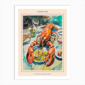 Kitsch Lobster Banquet Painting 2 Poster Art Print