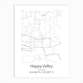 Happy Valley,United States Minimalist Map Poster