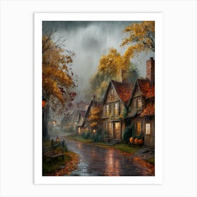 Autumn Village Art Print