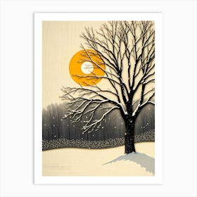 Singel Tree In The Winter Art Print