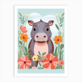 Baby Animal Illustration  Hippo 3 Art Print